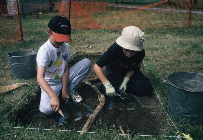 "Can You Dig It?"© participants excavating at the site of the Garrison Hospital.